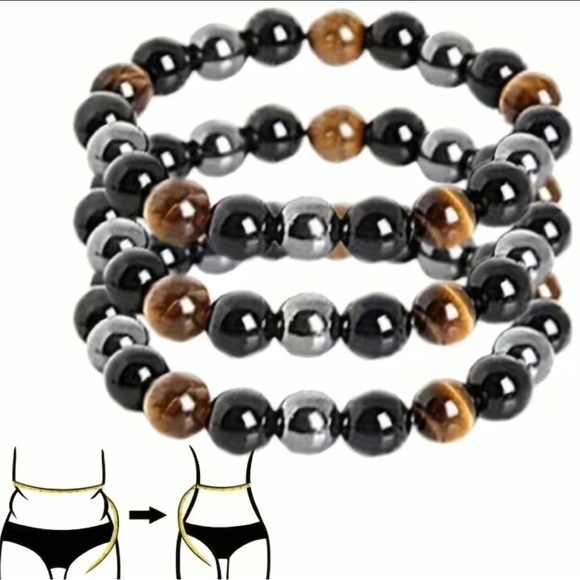 New Lymph Drainage Magnetic Bracelet, Detox Slimming Magnetic Hematite Bracelet - Picture 1 of 5